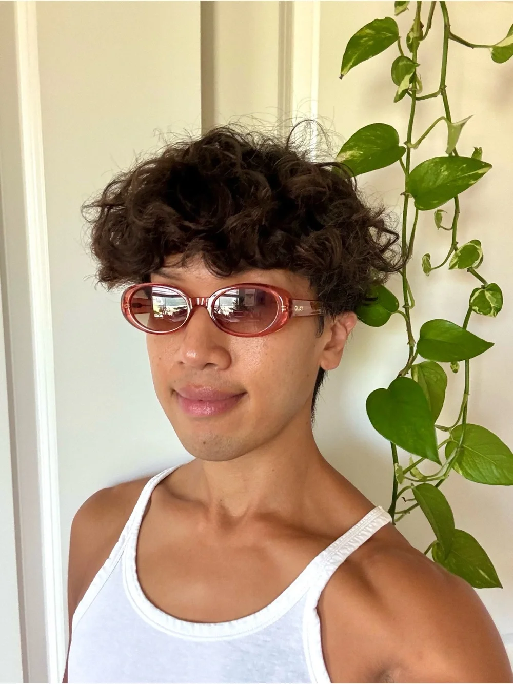 Pink Quay “Felt Cute” Oval Sunglasses